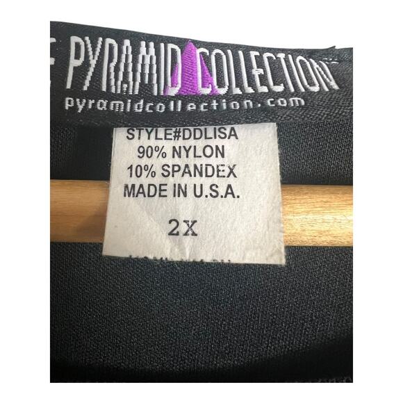 Pyramid Collection Lisa Floral Lace Hi-Low Dress Teal Women's 2X Formal Party - Picture 4 of 7